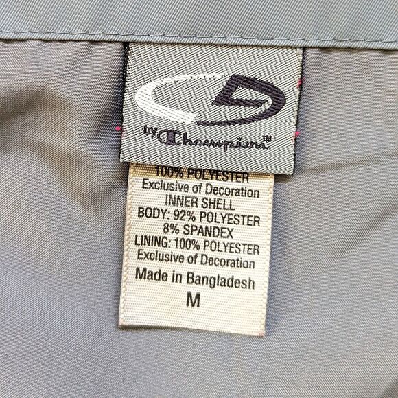 Champion Womens Medium Gray Hooded Nylon Jacket Wind Water Resistant Lined - Picture 8 of 12